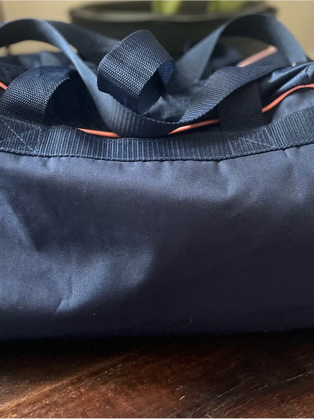 Puma Navy Duffel Bag with Coral Logo Accents